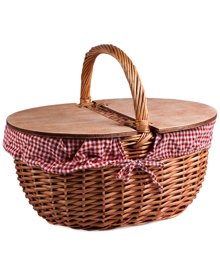 Picnic Time Gingham Country Basket
