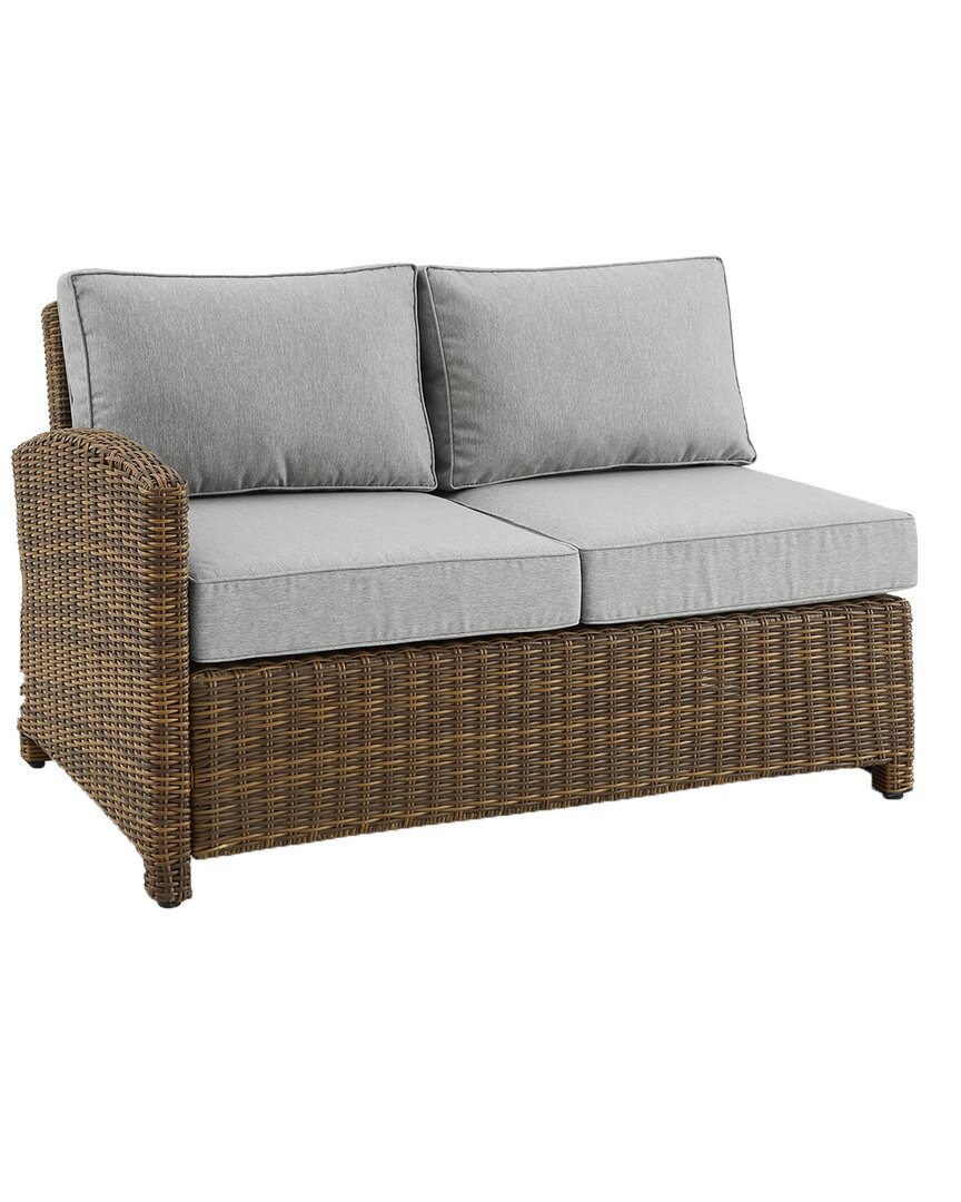 Crosley Bradenton Outdoor Wicker Sectional Left Side Loveseat In Gray