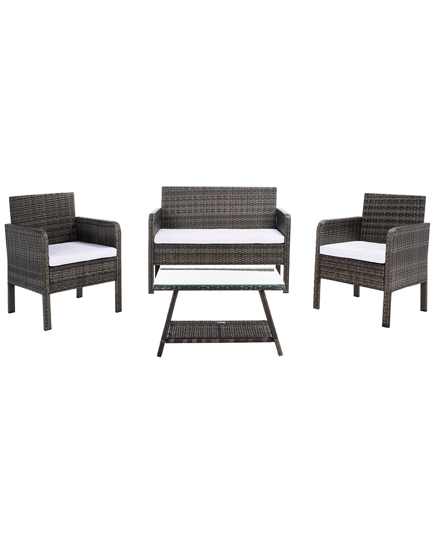Safavieh Aboka Outdoor 4pc Living Set In Grey