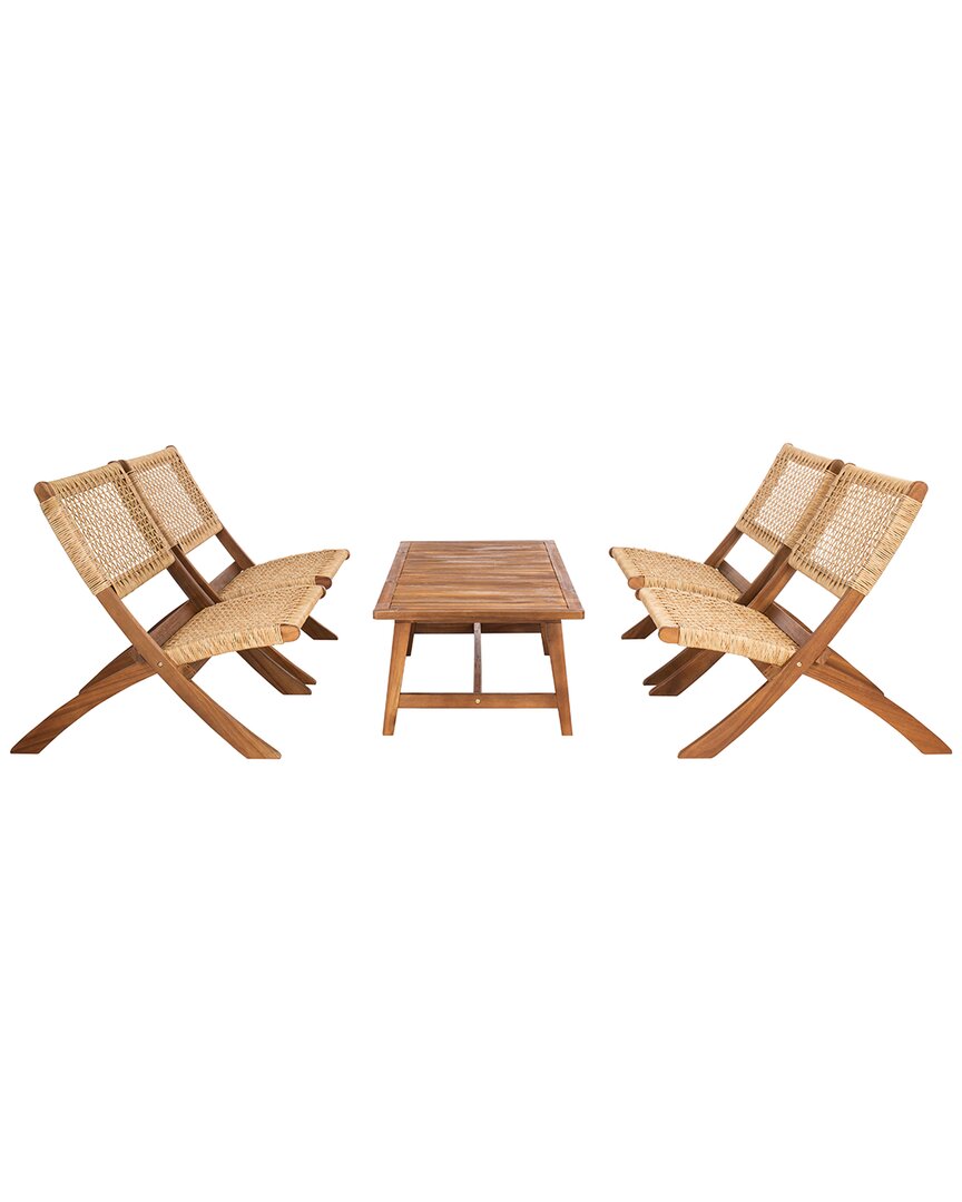 Safavieh Blaze Outdoor 5pc Coffee Table Set In Natural