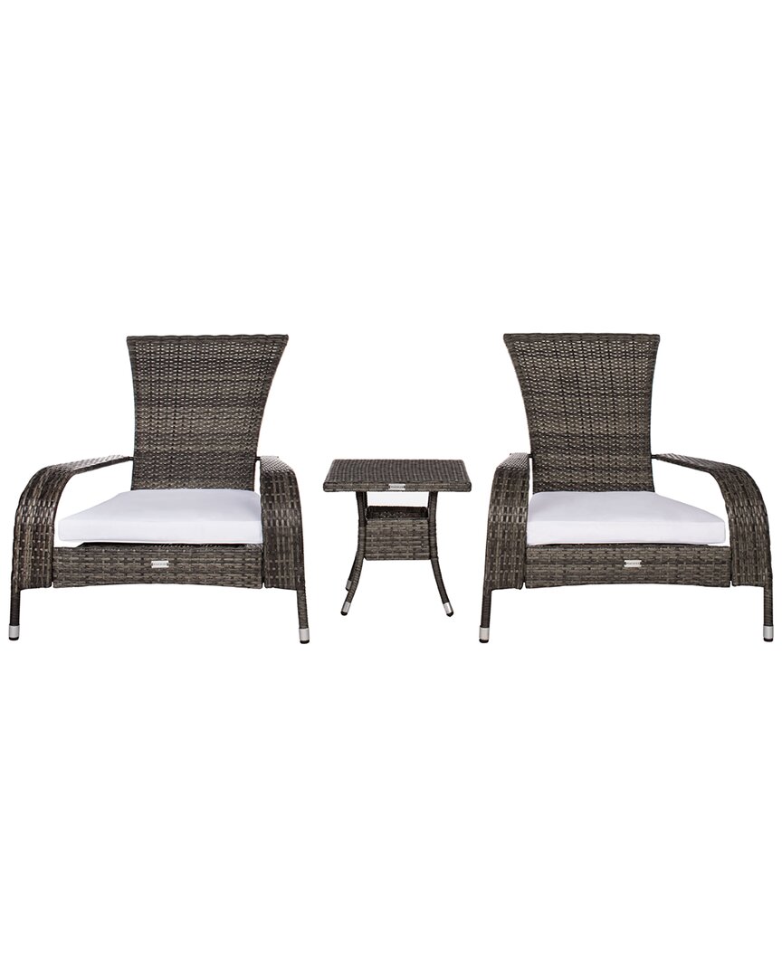 Shop Safavieh Edna Outdoor 3pc Lounge Set In Grey