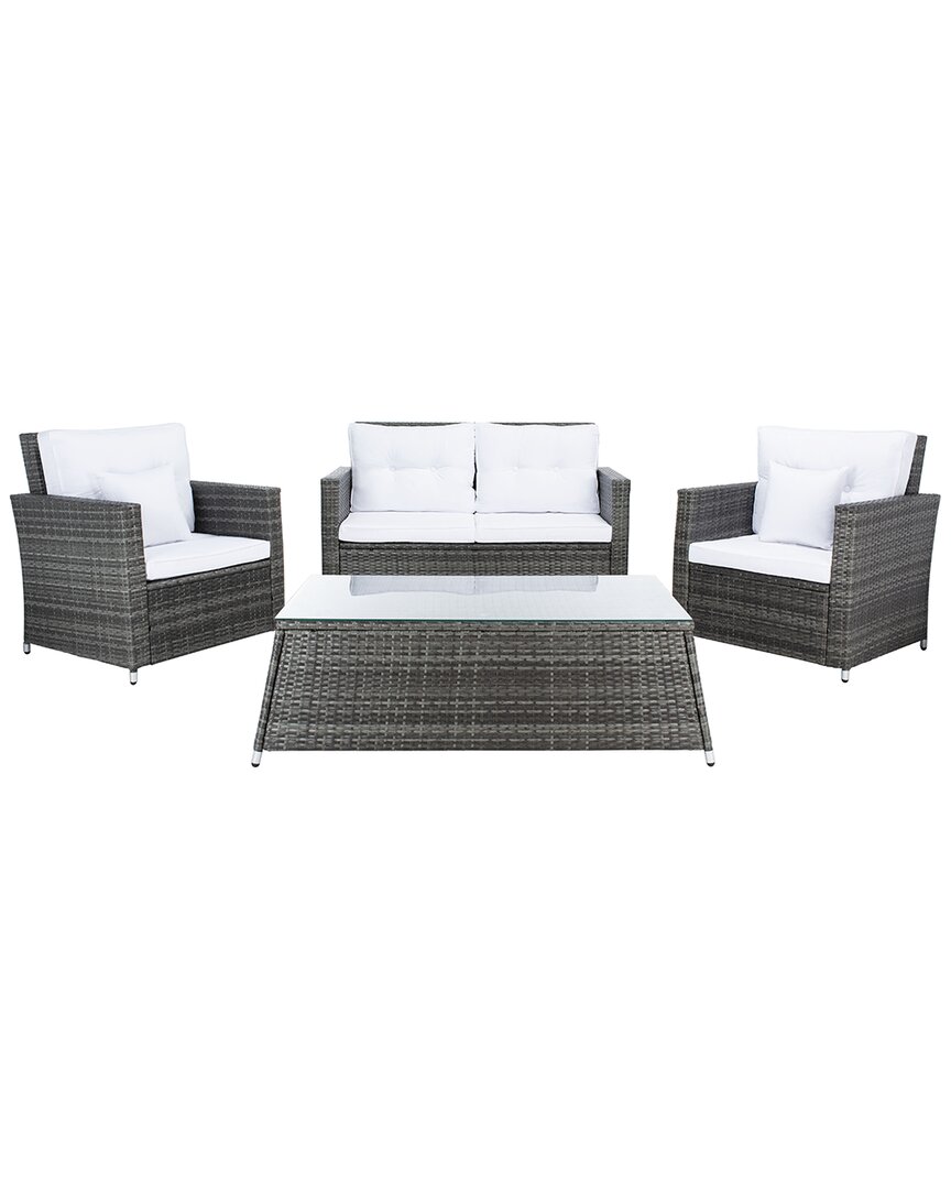 Safavieh Lorma Outdoor Grey 4pc Living Set In Grey
