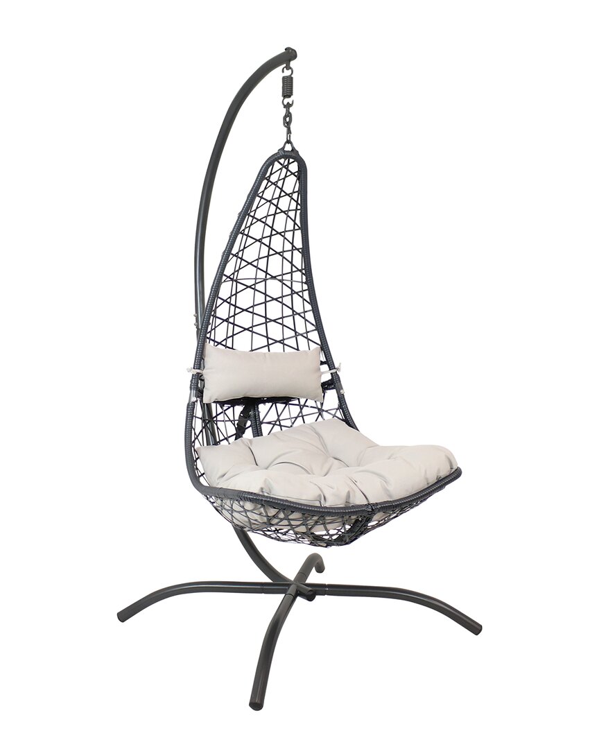 Sunnydaze Phoebe Hanging Lounge Chair In Grey