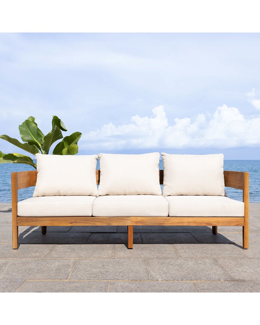 Safavieh Theo 3 Seater Sofa In Brown