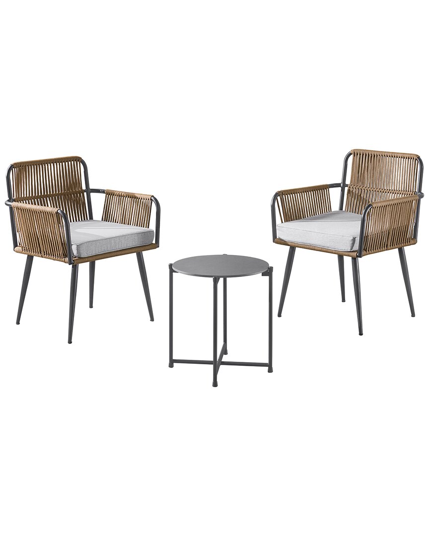 Alaterre Alburgh All-weather Outdoor Conversation Set With Two Rope Chairs & 18in Cocktail Table