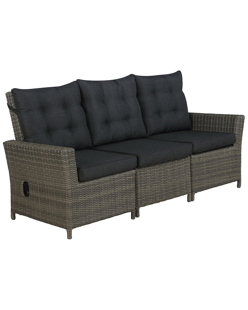 Alaterre Asti All-weather Wicker Three-seat Reclining Sofa With Cushions