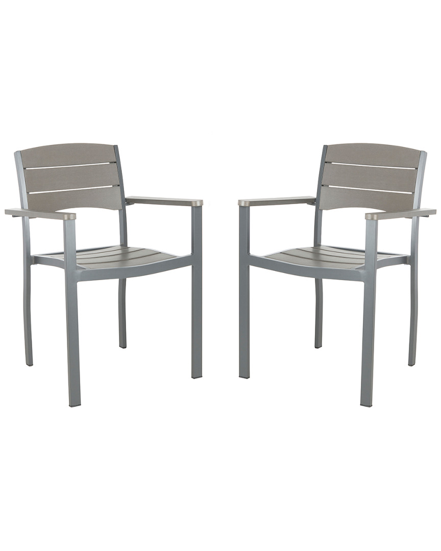 Shop Safavieh Set Of 2 Gerhardt Outdoor Stackable Chairs