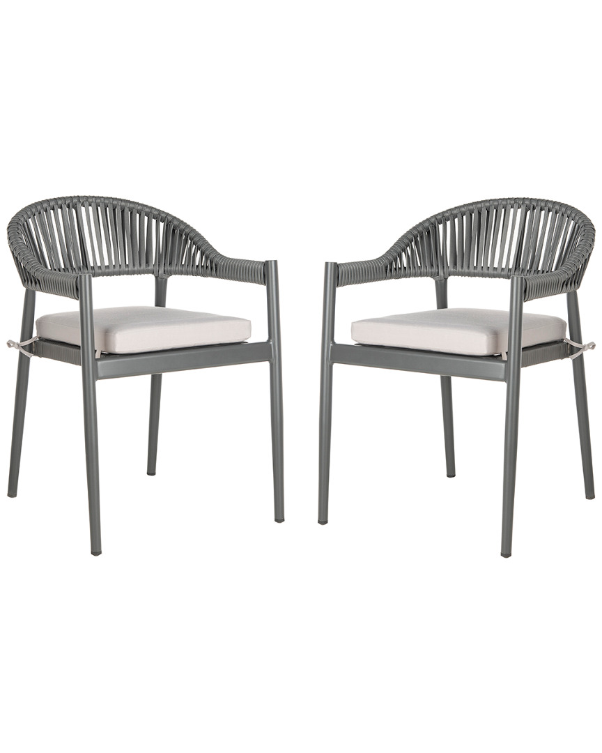 Shop Safavieh Set Of 2 Greer Outdoor Stackable Rope Chairs