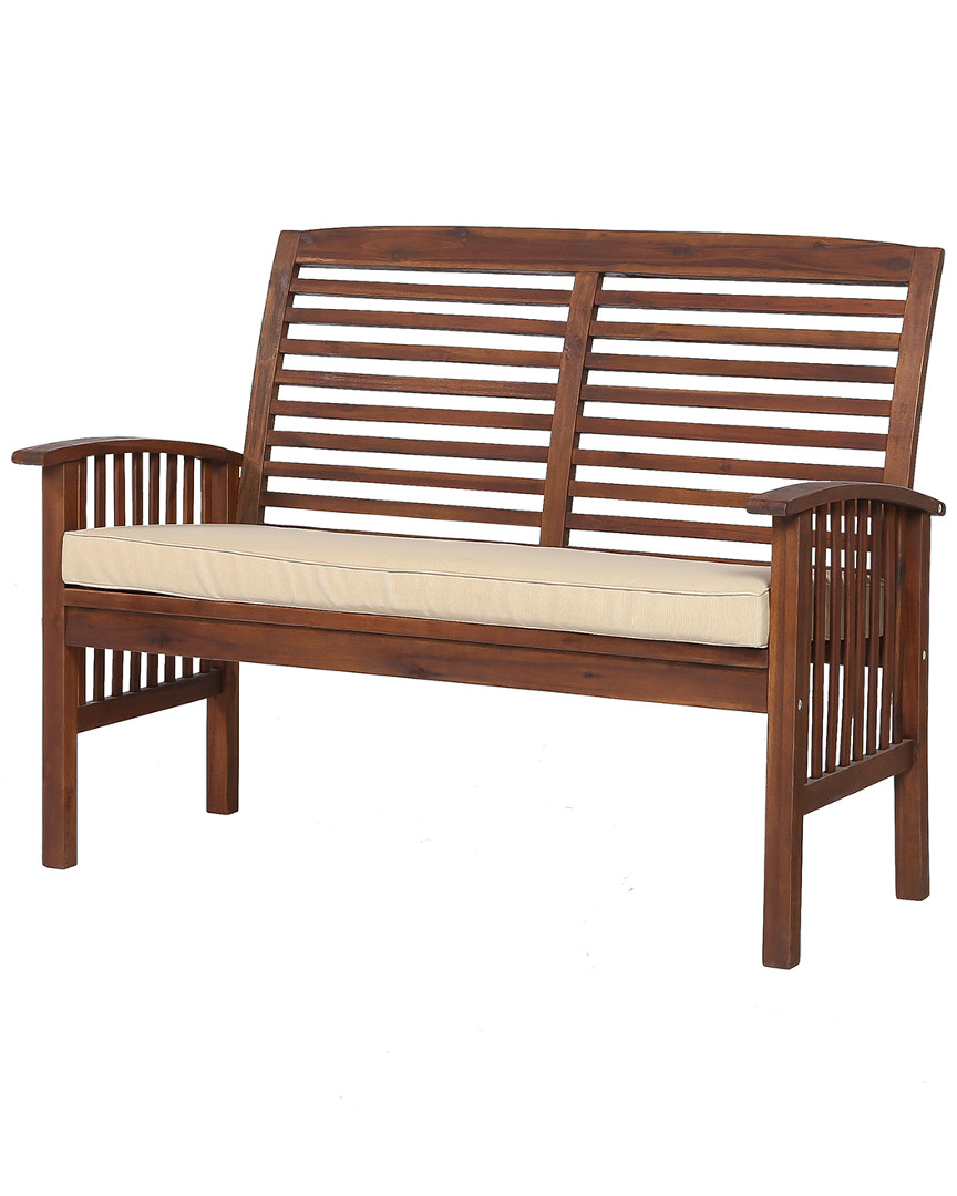 Hewson Acacia Wood Outdoor Patio Loveseat Bench