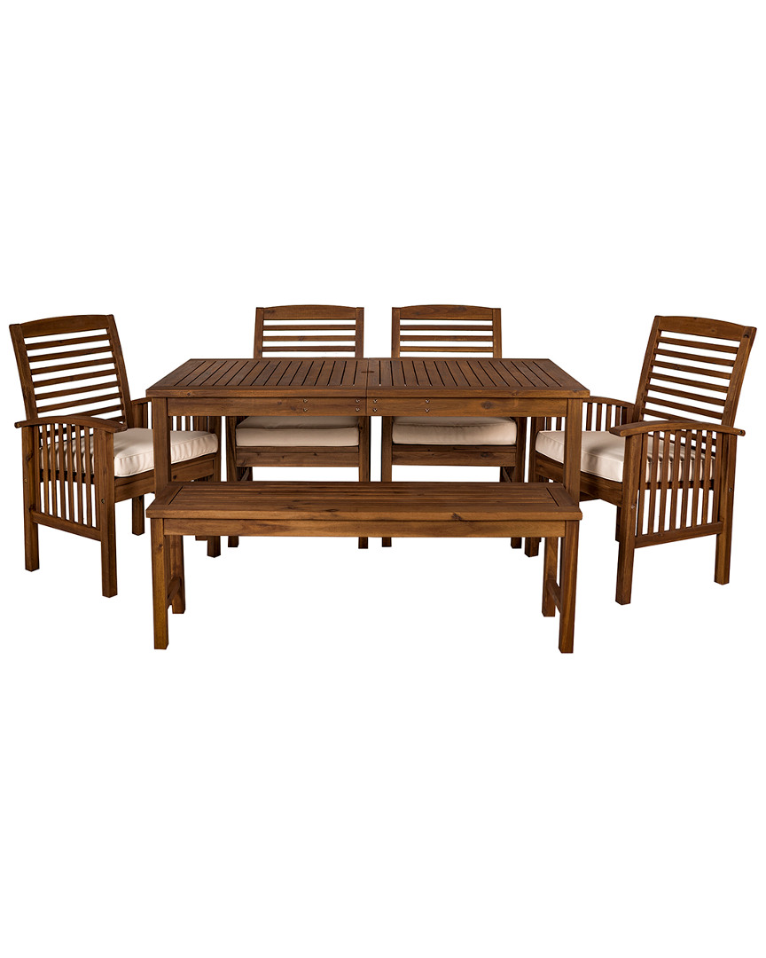 Hewson Acacia Wood Simple Patio 6pc Dining Set