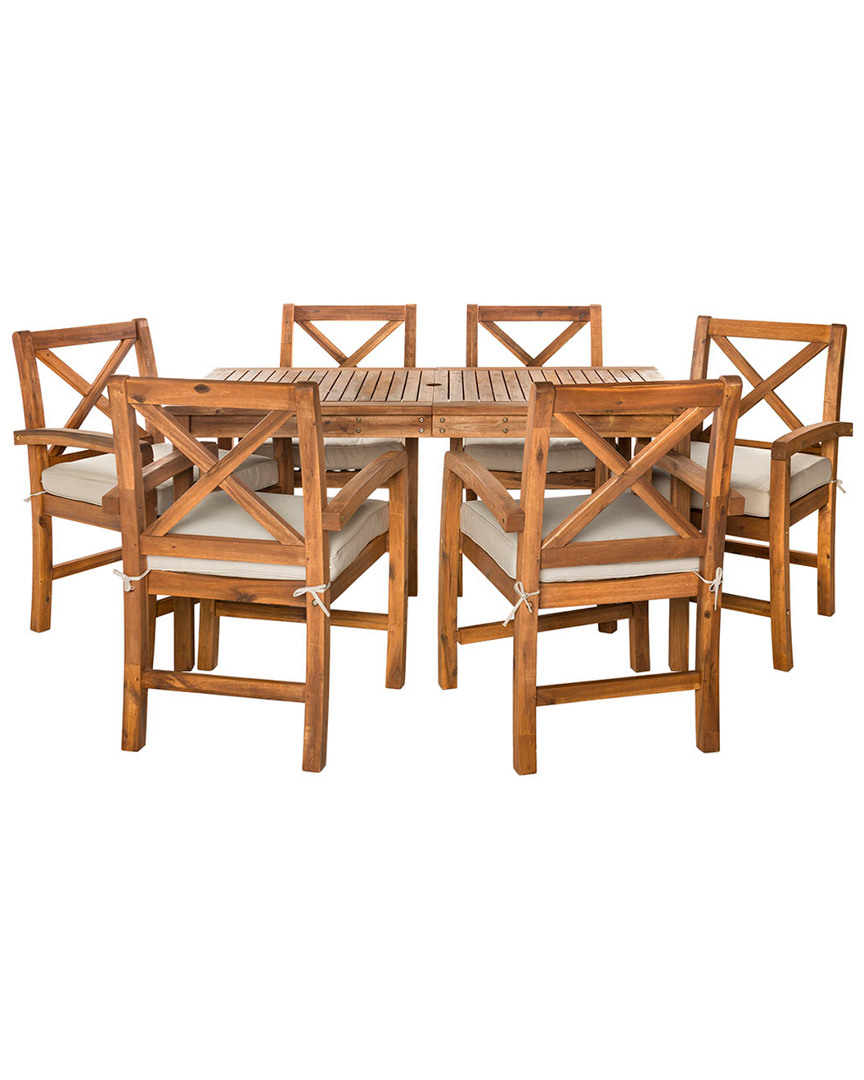 Hewson Acacia Wood Simple Patio 7pc Dining Set