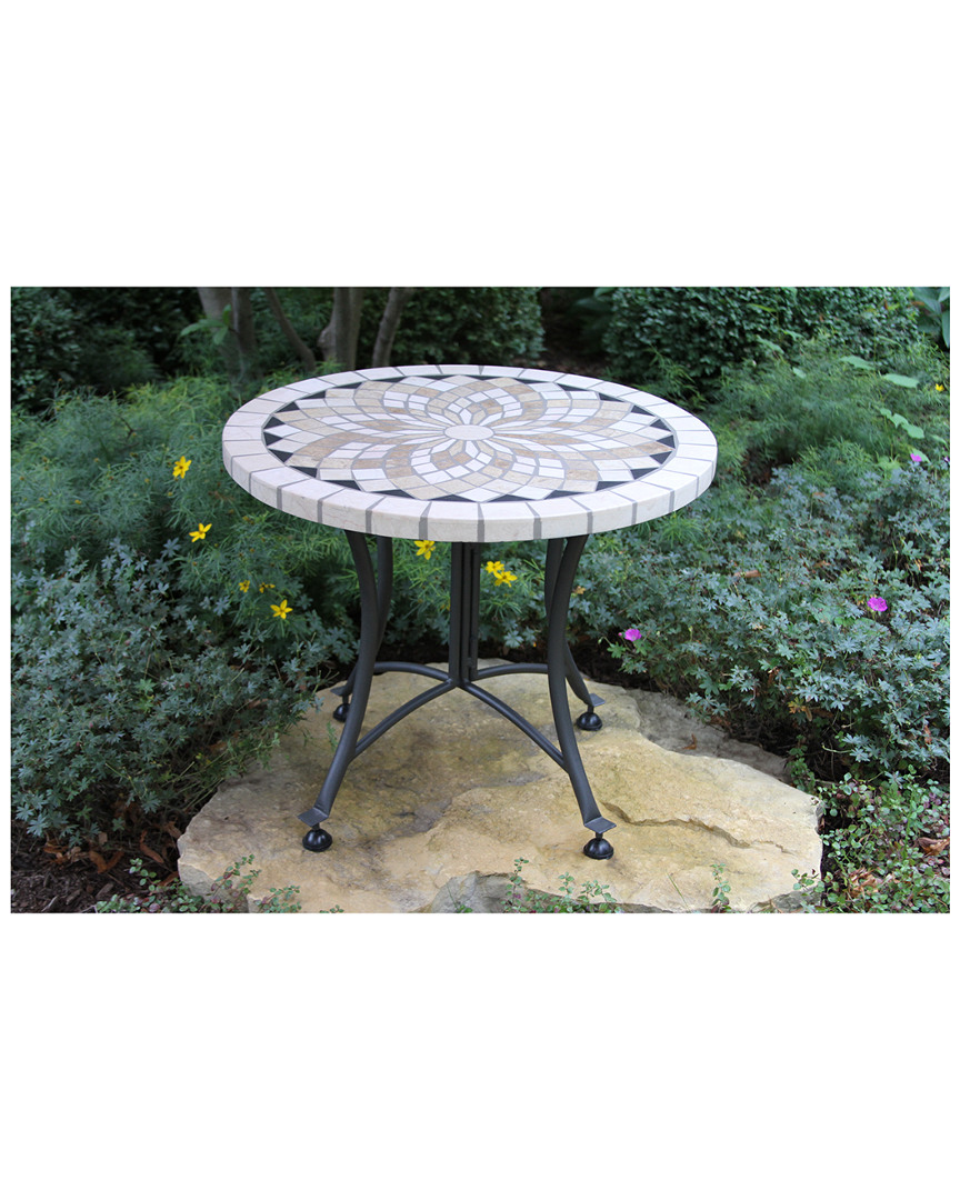 Outdoor Interiors 24in Spanish Marble Accent Table
