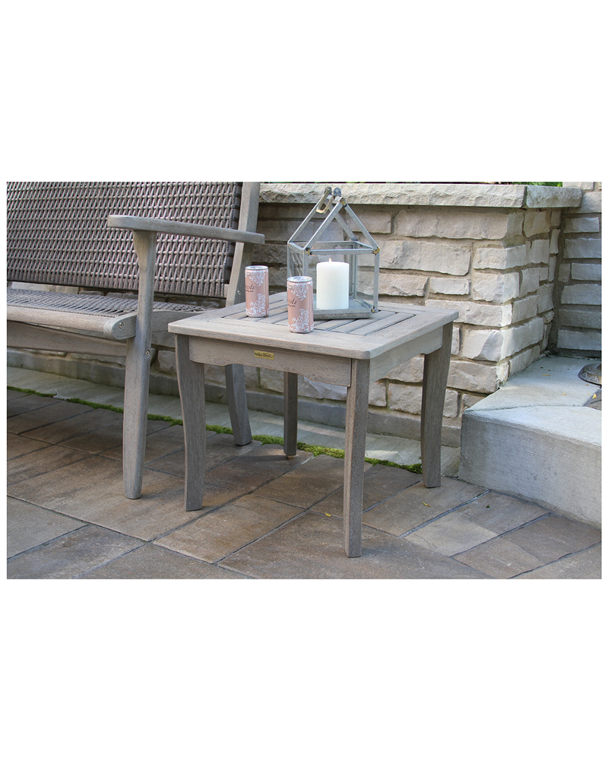 Outdoor Interiors Grey Wash Eucalyptus End Table