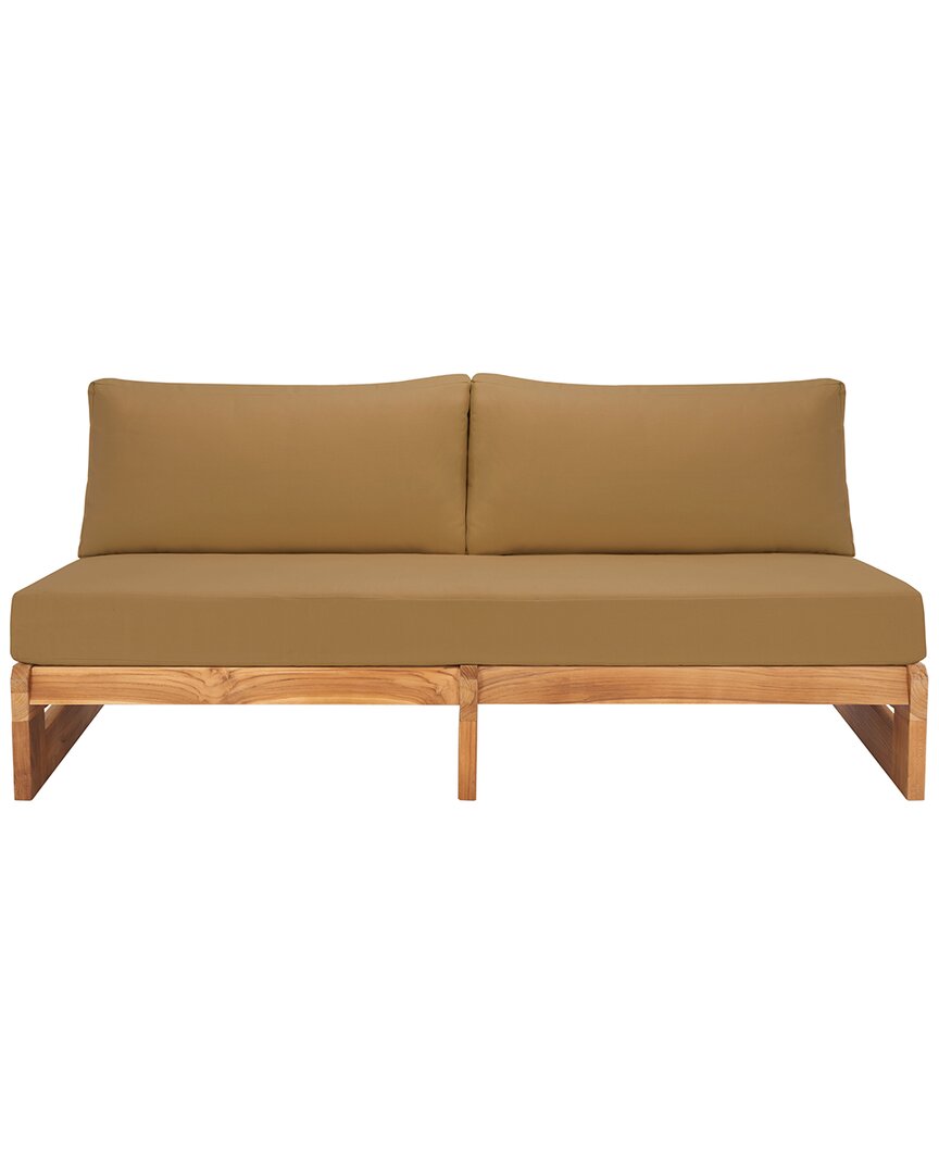 Safavieh Couture Julianne Teak Patio Sofa In Brown