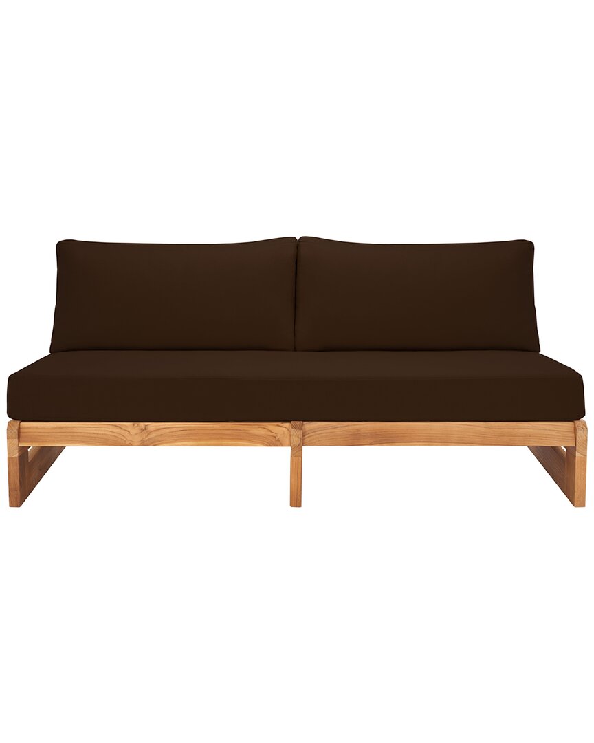 Safavieh Couture Julianne Teak Patio Sofa In Brown