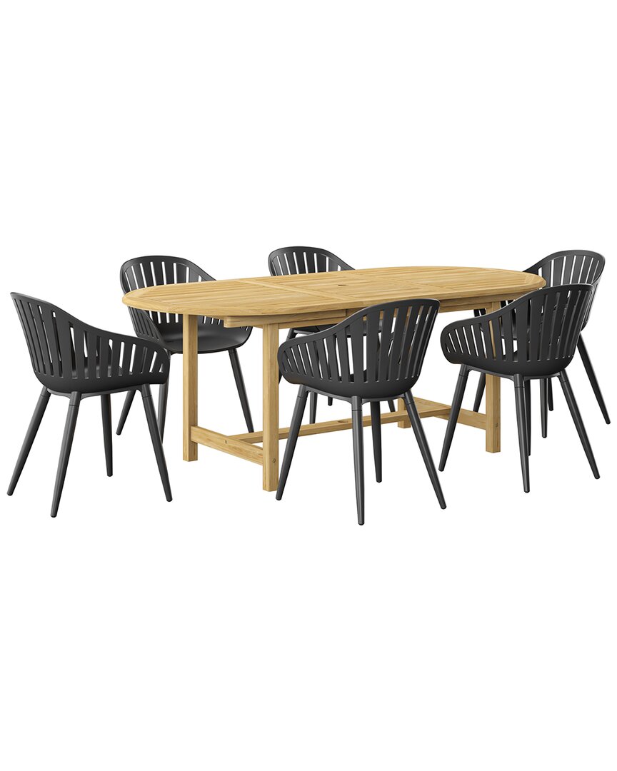 Shop Amazonia 7pc Oval Patio Dining Set In Black