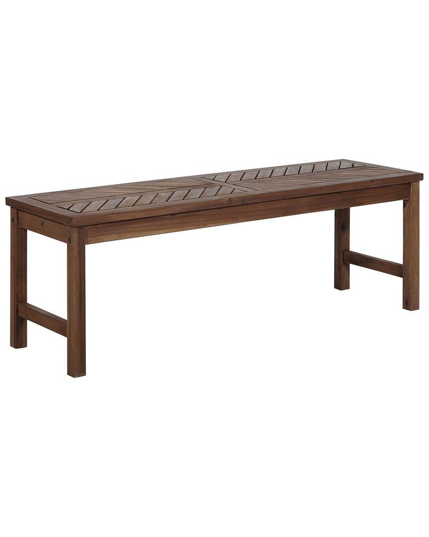Hewson Vincent 53in Modern Patio Dining Bench In Brown