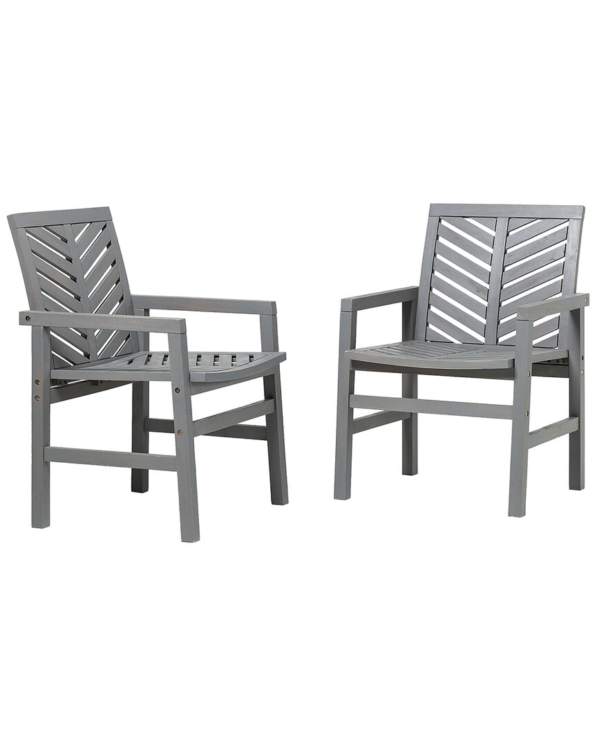 Hewson Vincent Set Of 2 Outdoor Chevron Chair In Grey