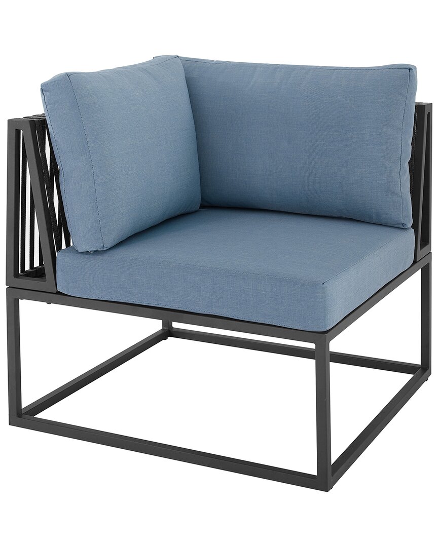 Hewson Trinidad Outdoor Modern Modular Patio Corner Chair In Blue