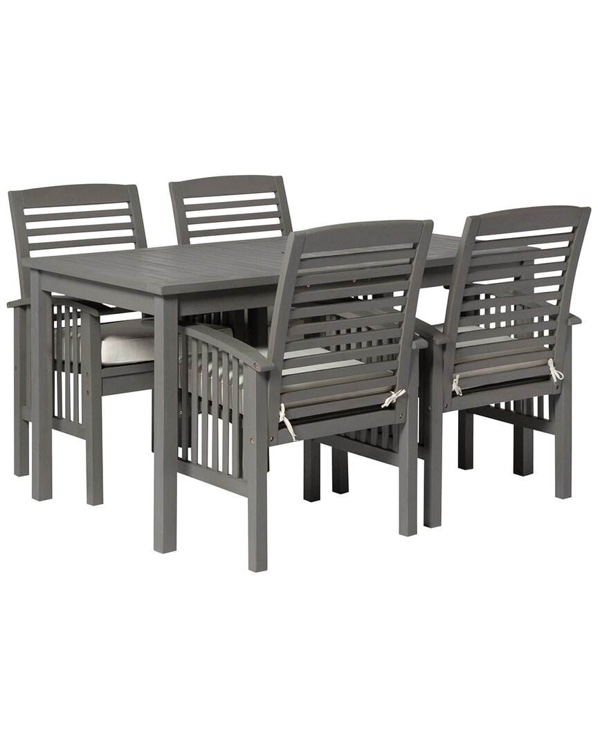 Hewson 5pc Simple Outdoor Patio Dining Set In Grey