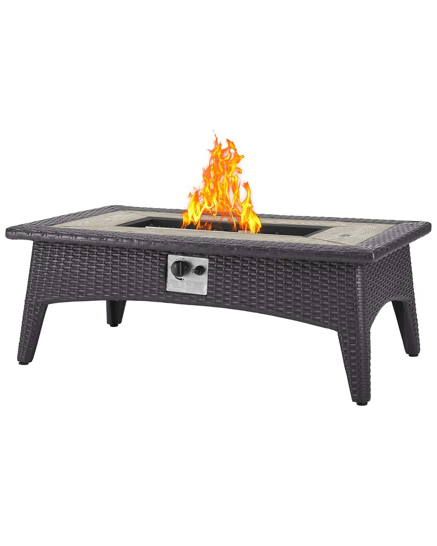 Modway Outdoor Splendor 43.5in Rectangle Outdoor Patio Fire Pit Table