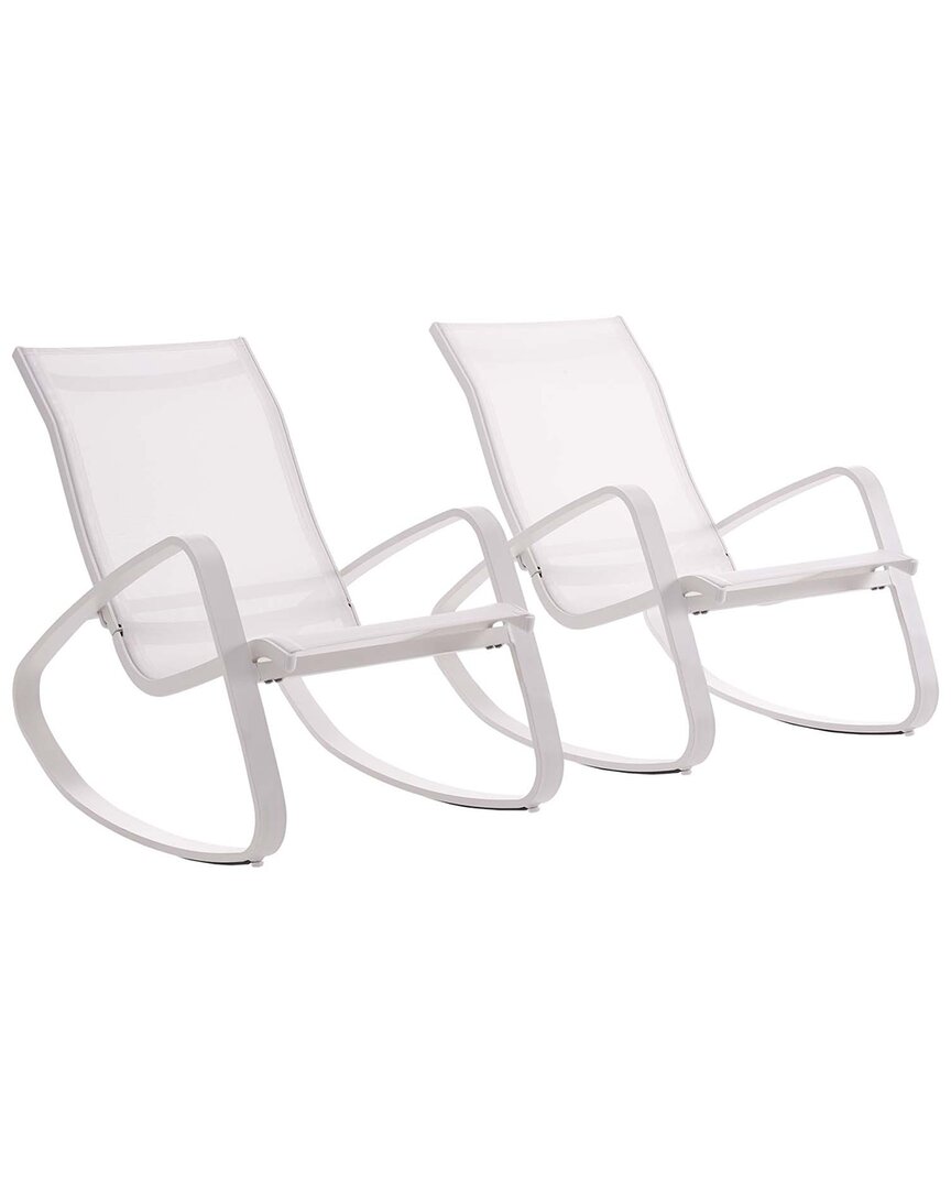 Modway Set Of 2 Outdoor Traveler Rocking Lounge Sling Chairs