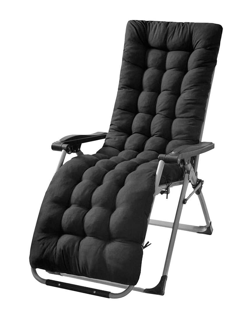 Fresh Fab Finds 71x22in Indoor/outdoor Chaise Lounger Cushion In Black