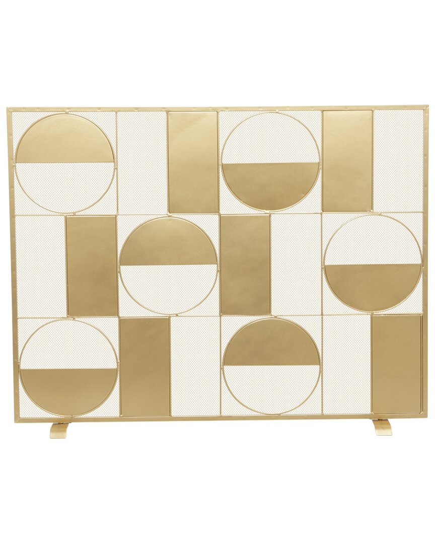 Peyton Lane Contemporary Fireplace Screen In Gold
