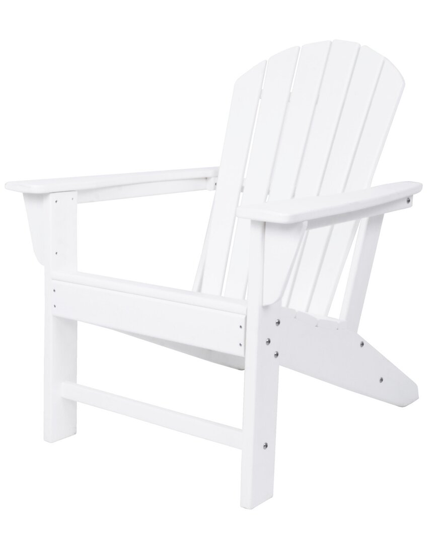 Peyton Lane Resin Traditional Outdoor Adirondack Chair In White
