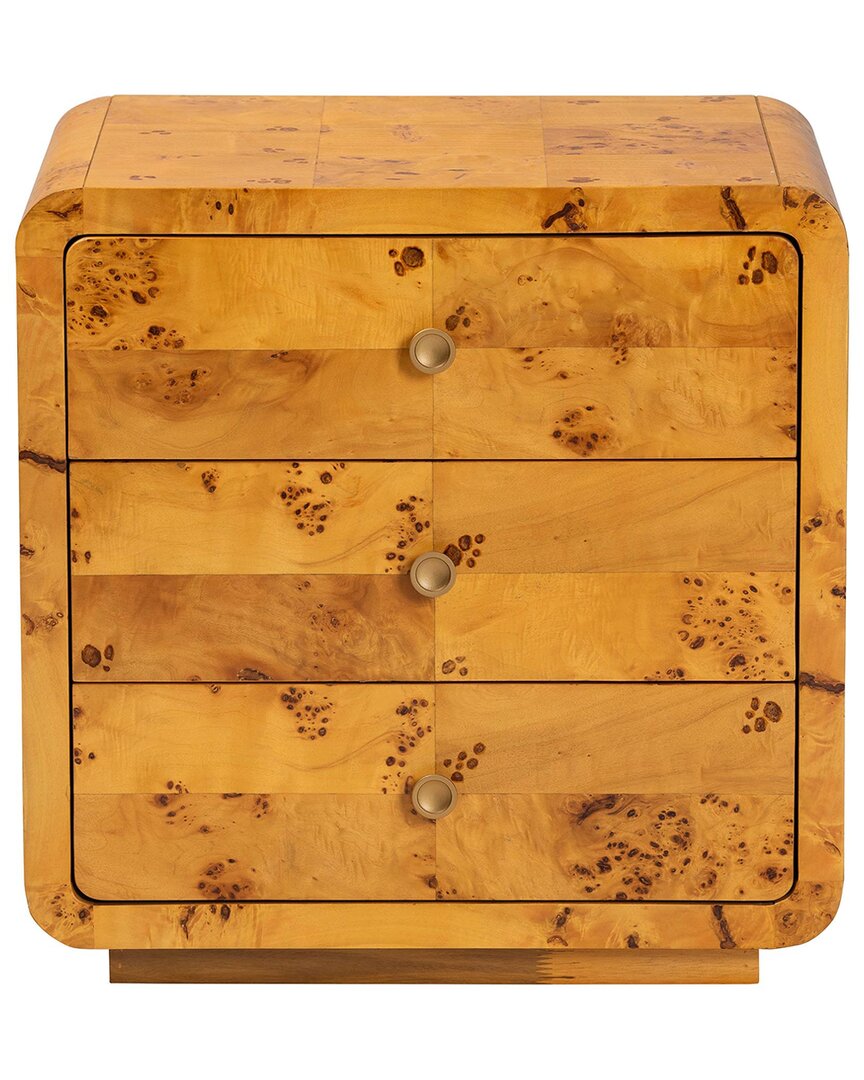 Baxton Studio Netra Contemporary 3-drawer Nightstand
