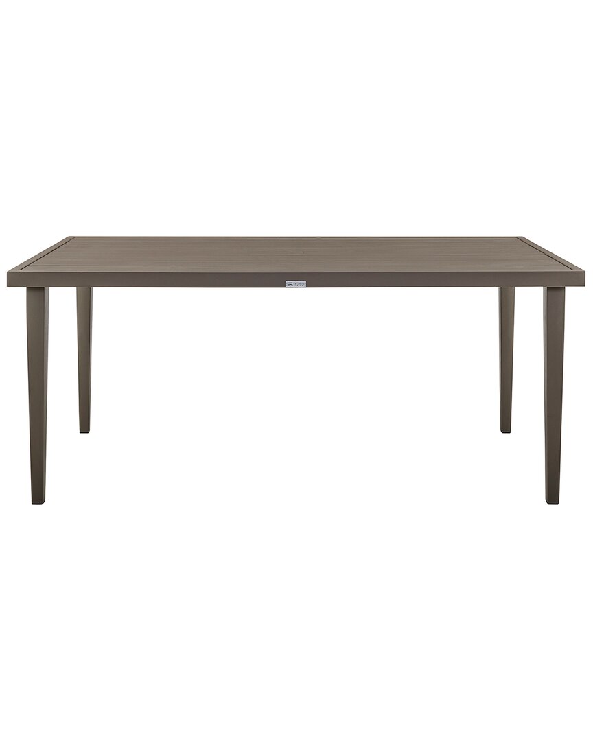 Armen Living Grenada Outdoor Aluminum Gray Rectangle Dining Table In Gray