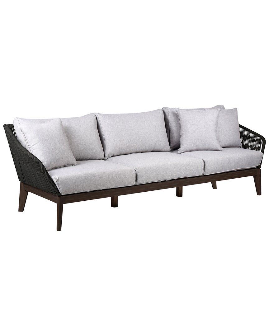 Armen Living Athos Indoor Outdoor 3 Seater Sofa In Gray
