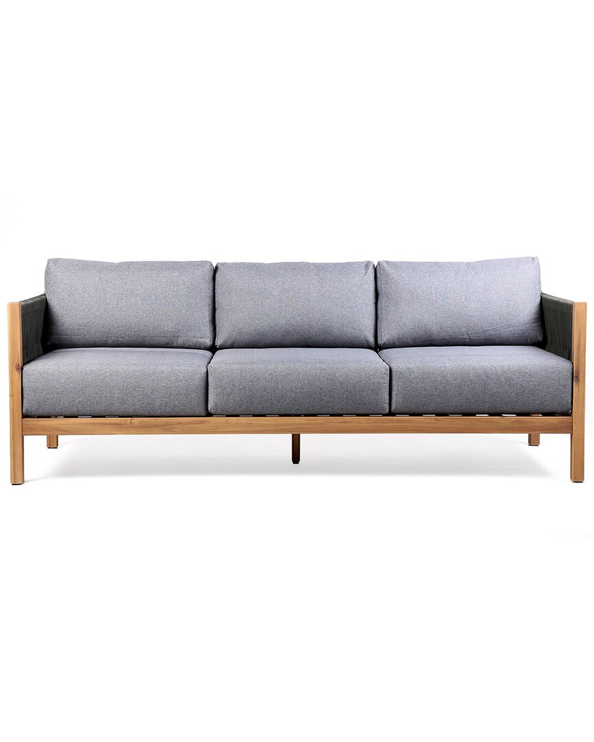 Armen Living Sienna Outdoor Eucalyptus Sofa