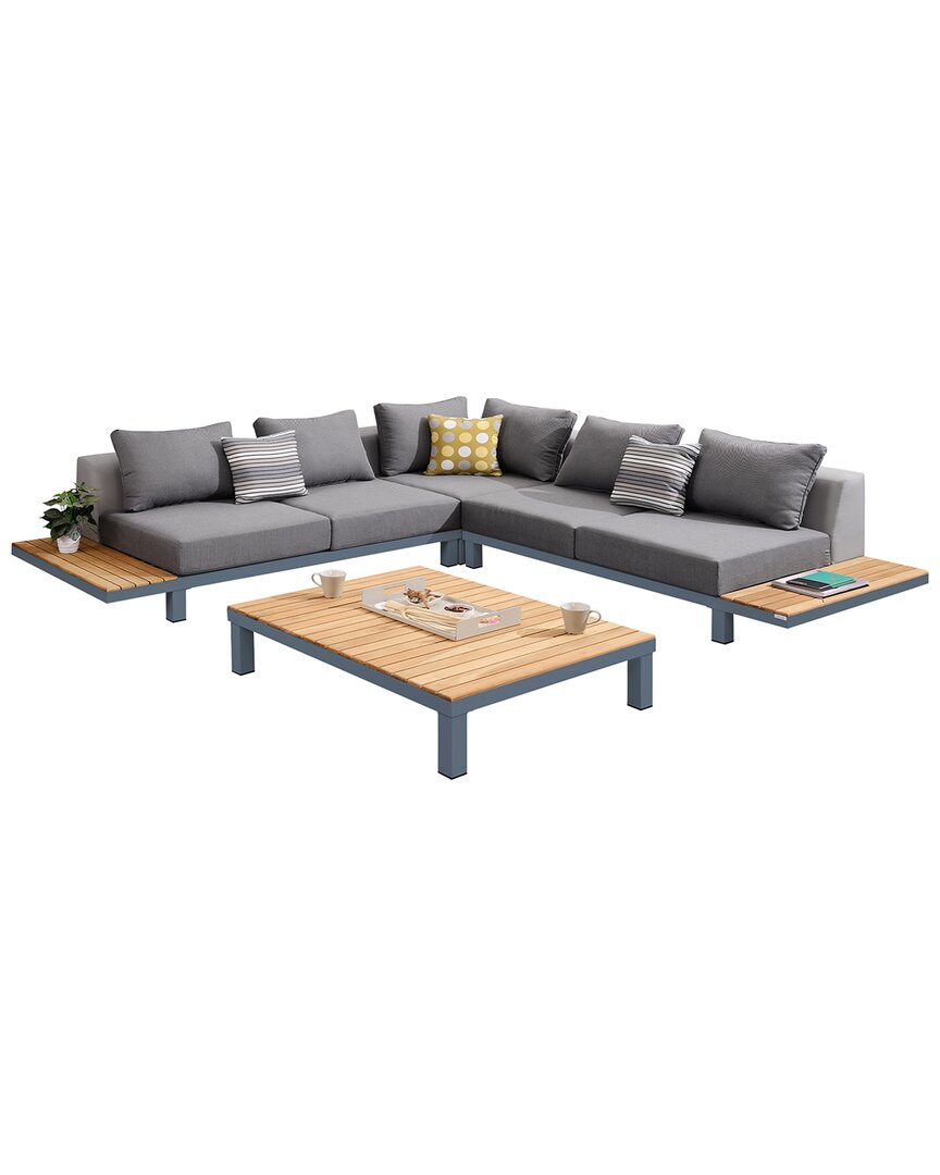 Armen Living Polo 4pc Outdoor Sectional Set