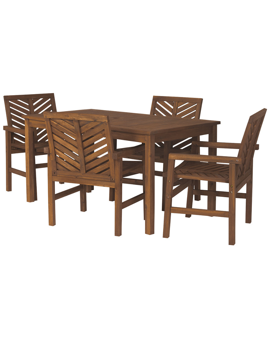 Hewson 5pc Outdoor Patio Acacia Wood Dining Set