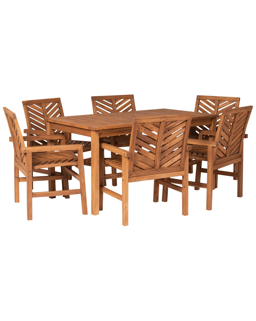 Hewson 7pc Outdoor Patio Acacia Wood Dining Set