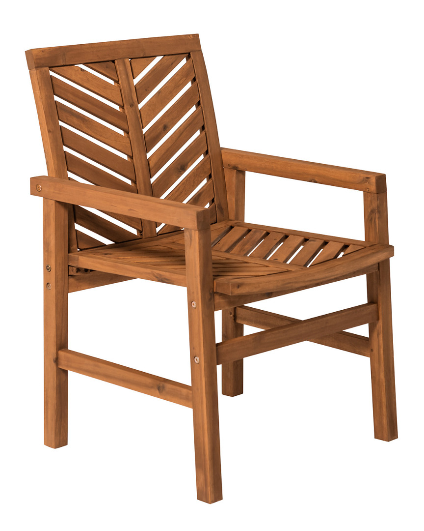 Hewson Set Of 2 Outdoor Patio Acacia Wood Chairs