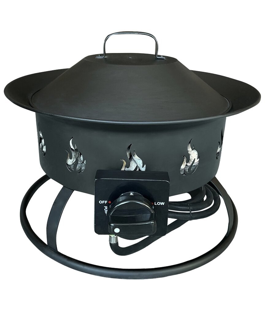Hiland Round Portable Camp Fire Pit In Black