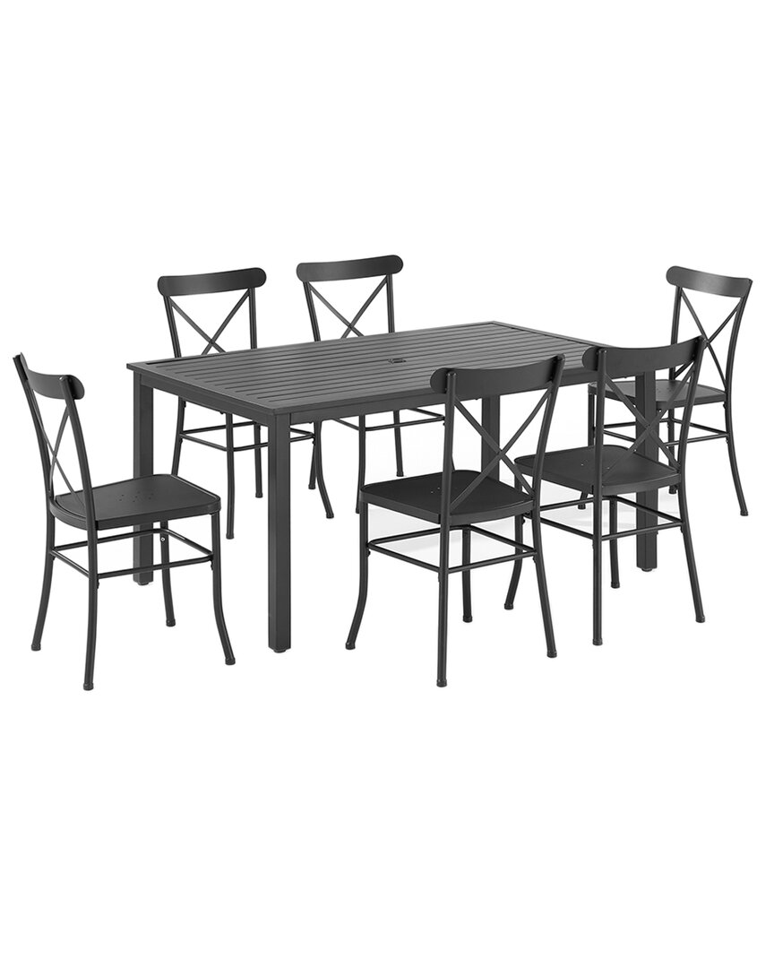 Crosley Furniture Astrid 7pc Outdoor Metal Dining Set In Black