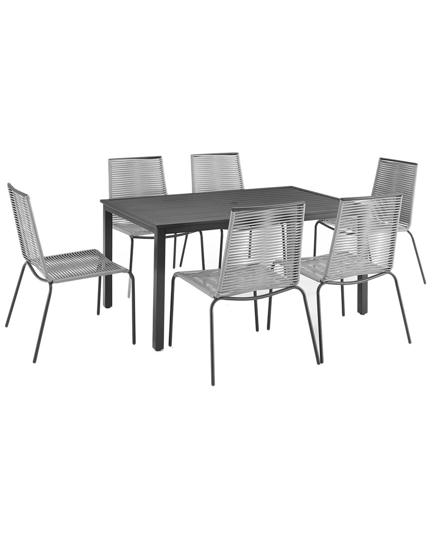 Crosley Fenton 7pc Outdoor Wicker/ Metal Dining Set In Gray