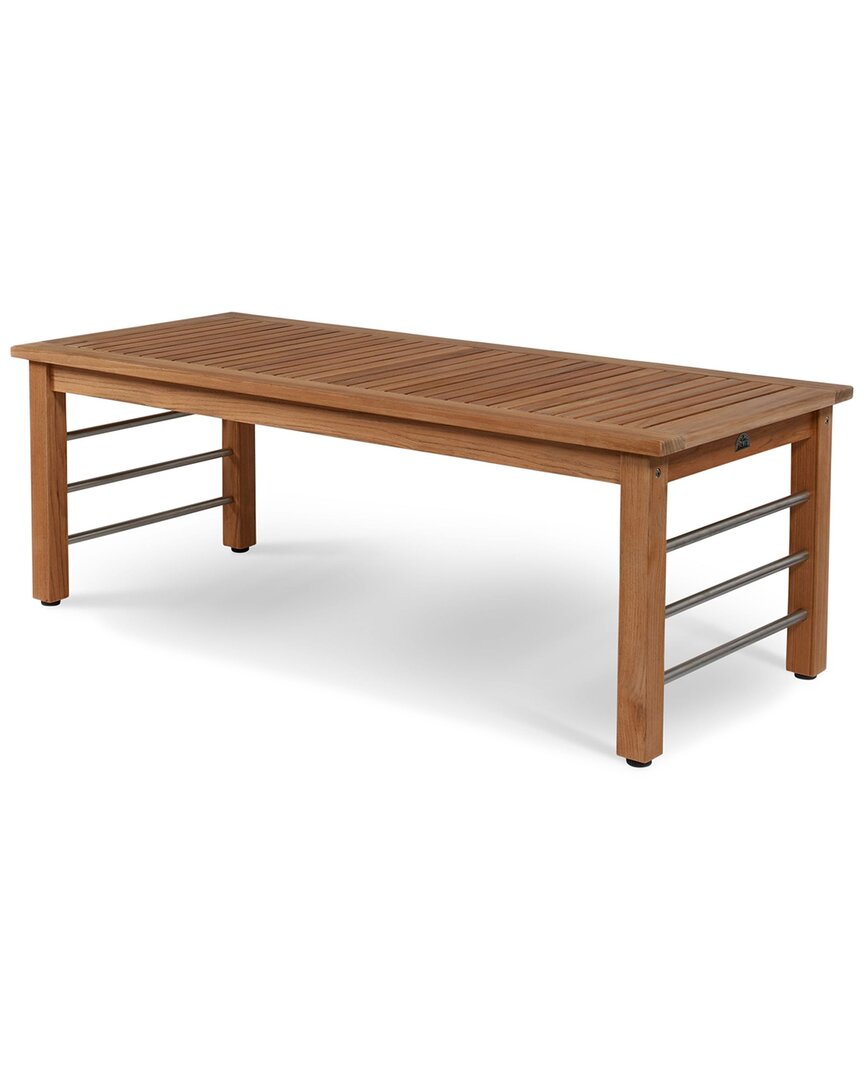 Curated Maison Leon Rectangular Teak Outdoor Coffee Table In Brown