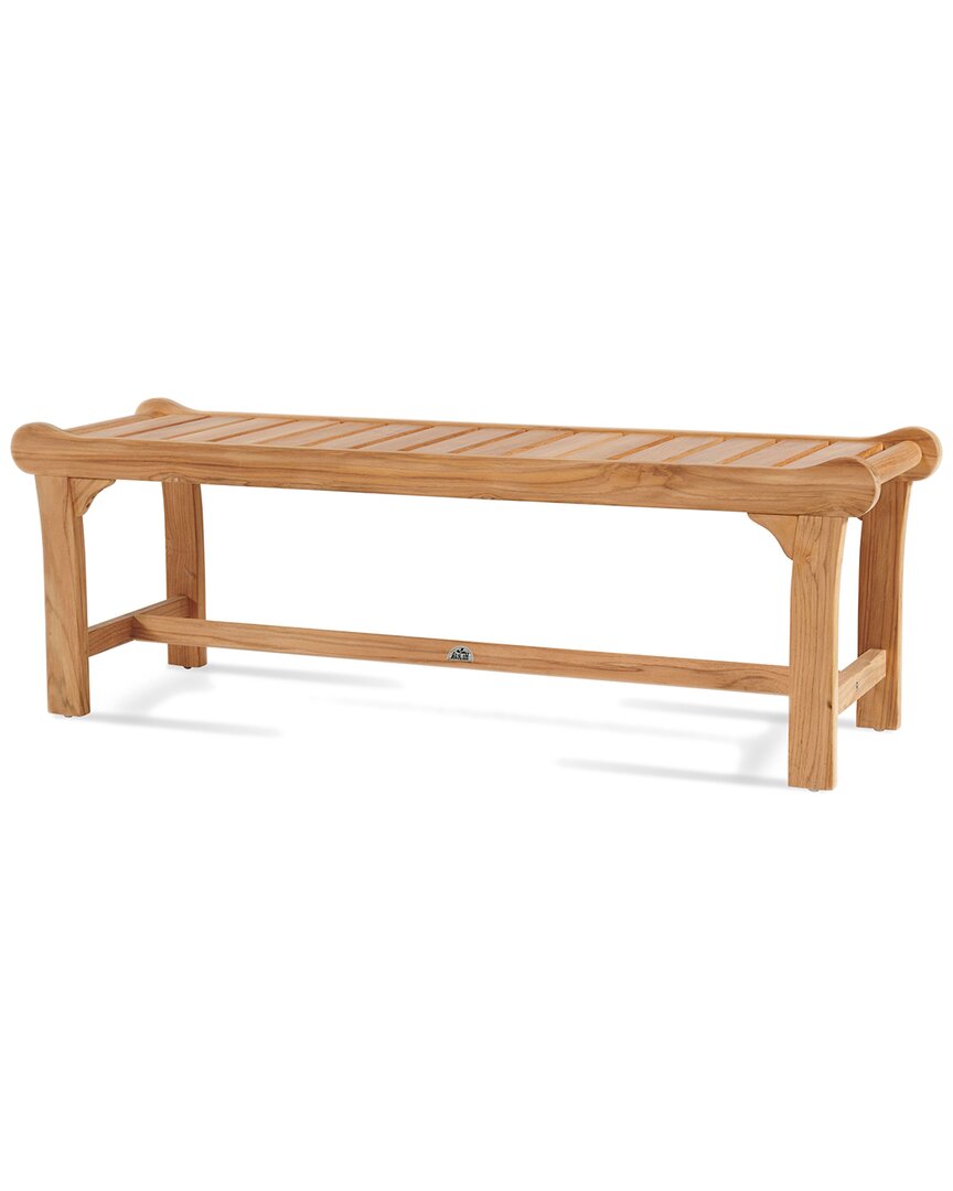 Curated Maison Parc 2 Person Teak Outdoor Bench In Brown