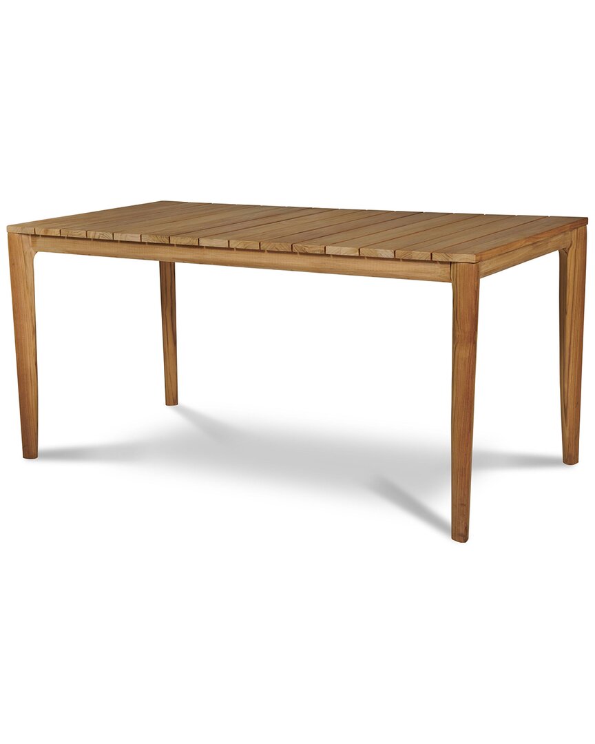 Curated Maison Cateline 63 Inch Rectangular Teak Outdoor Dining Table In Brown