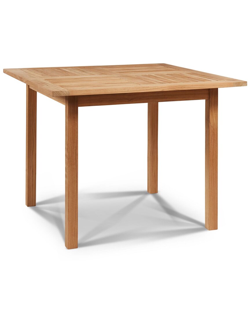 Curated Maison Mathieu Square Teak Outdoor Dining Table In Brown