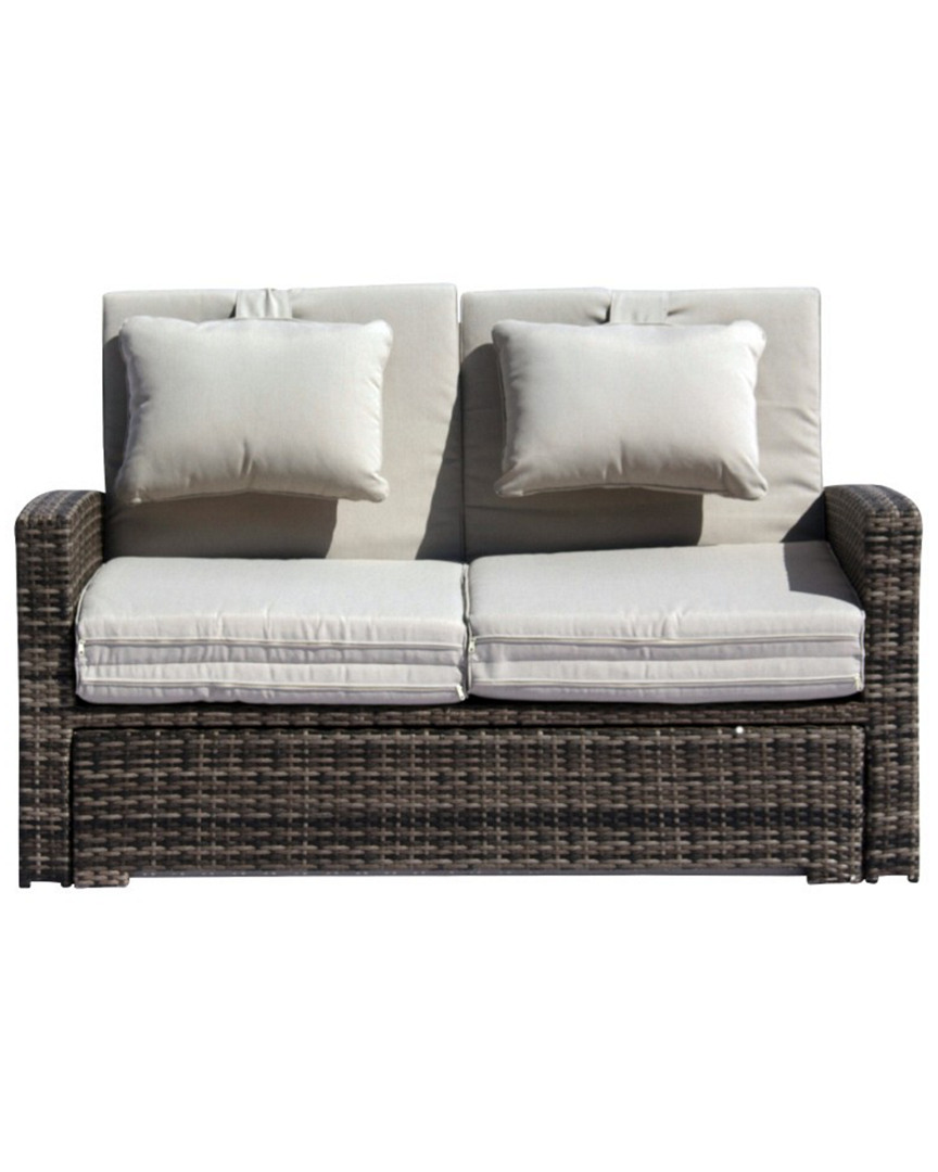 Courtyard Casual Miranda Loveseat To Daybed Combo In Grey