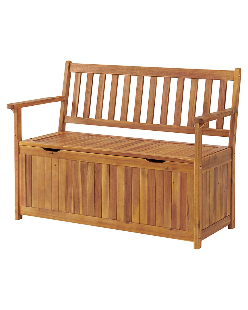 Alaterre Furniture Londonderry 47inw Acacia Wood Outdoor Storage Bench In Natural