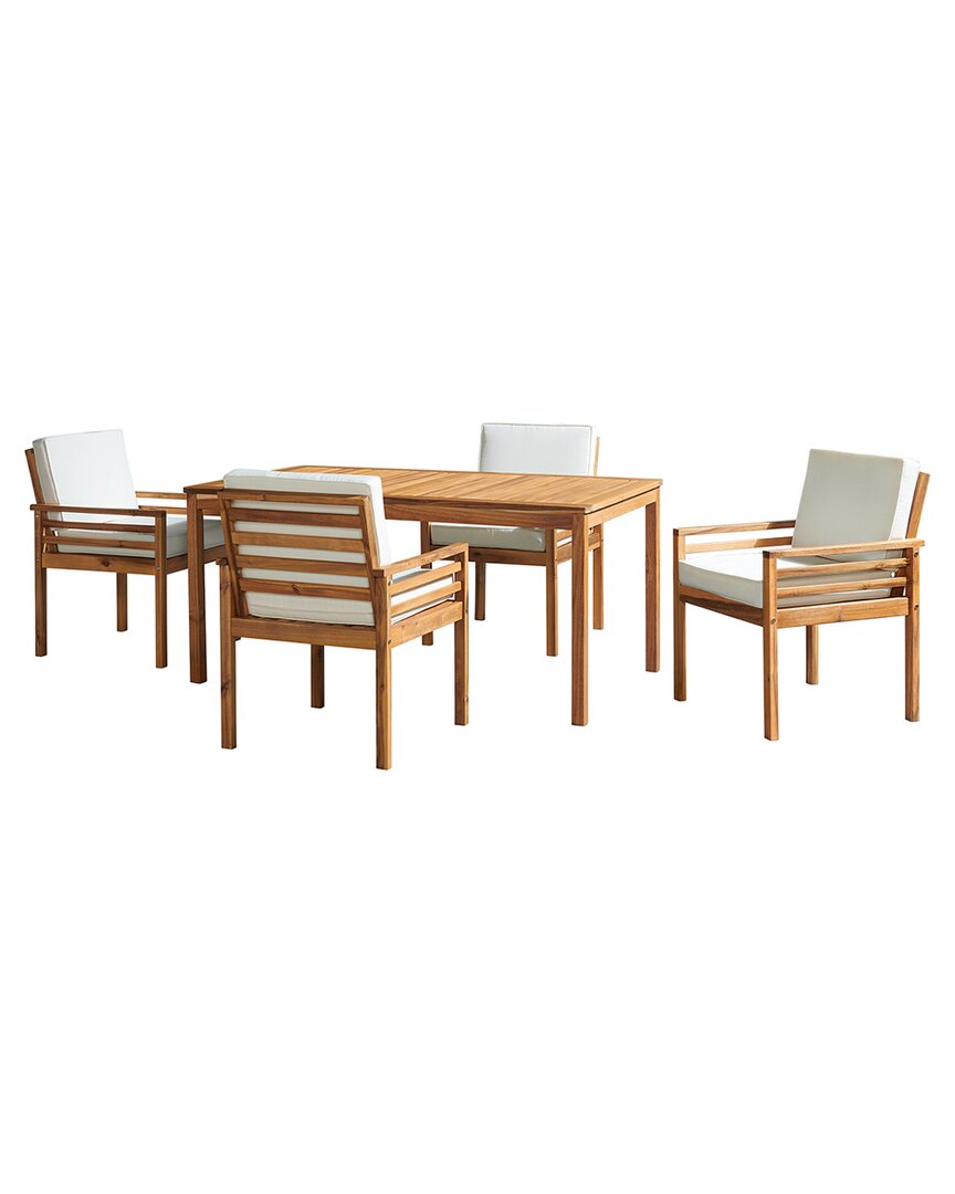 Shop Alaterre Furniture Okemo Acacia Wood 5pc Outdoor Dining In Natural
