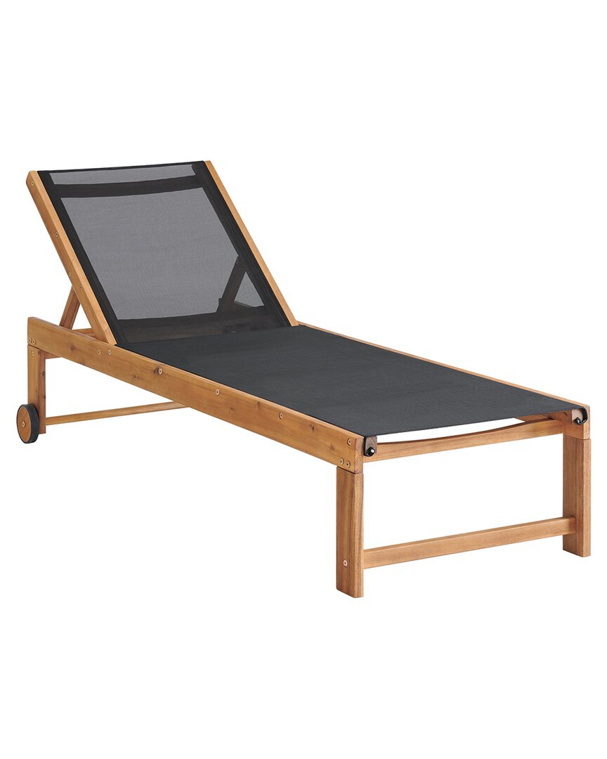 Alaterre Furniture Sunapee Acacia Wood Outdoor Lounge Chair With Mesh Seating In Natural