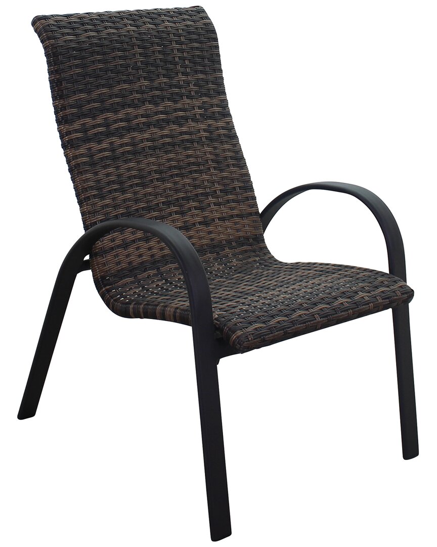 Courtyard Casual Santa Fe 4 Wicker Chairs With Java Frame In Brown