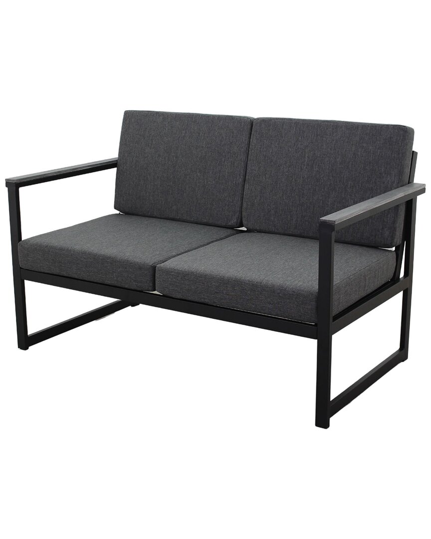 Courtyard Casual Catalina Loveseat With Cushions In Black